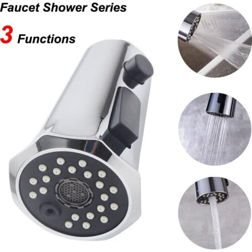 New kitchen food smoked pull head basin faucet accessories trumpet-shaped button switch 3 function shower nozzle
