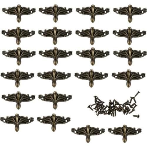 30 PCS Antique Jewelry Box Feet Leg Wood Case Corner Protector Decorative Furniture Legs for DIY Jewelry Chest Gift Box Wood Box