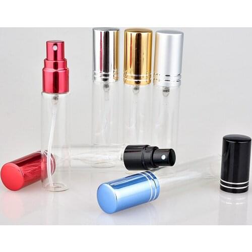 Wholesale 100Pieces/Lot 10ML Portable Colorful Glass Perfume Bottle With Atomizer Empty Cosmetic Containers For Travel