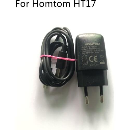 Original Used Travel Charger + USB Cable USB Line For For Homtom HT17 MTK6737 Quad Core 4G 5.5 Inch 1280x720 Smartphone
