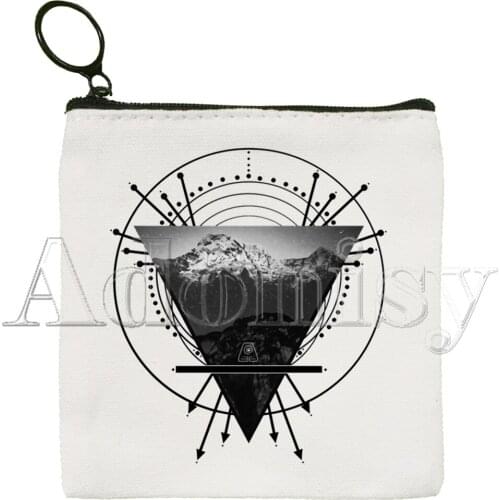 Pentagram Pentacle Wicca Witchcraft Goth Cute Solid Color Canvas Coin Purse Small Fresh New Zipper Key Bag Hand Gift Bag