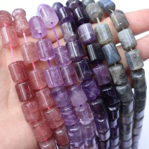 Prehnite/sunstone/labradorite/strawberry quartz pillar 10*13mm 15inch for DIY jewelry making FPPJ wholesale beads nature