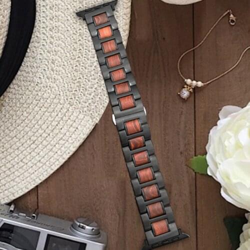 Natural Wood Watch Strap For Apple Watch Series 4 40mm 44mm iWatch Band For Apple Watch Series 1 2 3 4 38mm 42mm Watchbands