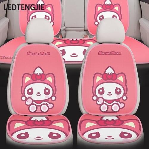 LEDTENGJIE Car Seat Four Seasons Universal Cartoon Cute Net Red Goddess Monolithic Breathable Ultra-fashionable Interior