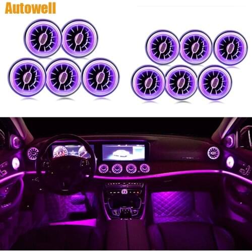 LED turbine air vent Car air condition vent decoration ambient light lamp For benz A /C /E/ GLC/ CLA class W205 W213 X253 W117