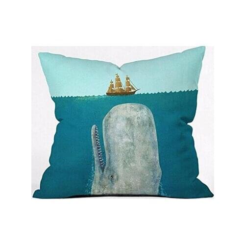 Unique Whale Boat Funny Design Custom Zippered Square Pillow Cover Nice Unique Pillowcases Throw Pillow Slips Free Shipping
