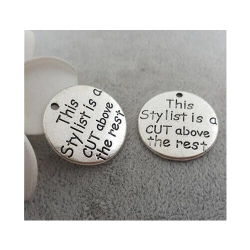 High Quality 20 Pieces/Lot Diameter 25mm letter printed this stylist is a cut above the rest Great Round Metal charms pendant
