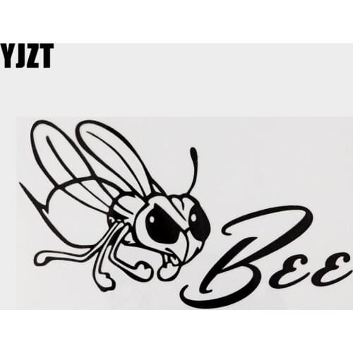 YJZT 16CM×9.6CM Fun Animal Bee Vinyl Motorcycle Car Sticker Black/Silver Decals 13F-0102