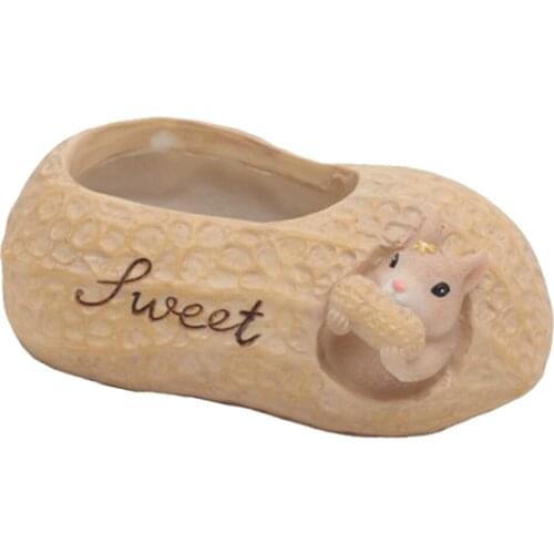 1x Succulent Planter Cute Lovely Flowerpot for Garden and Home Resin Palnter