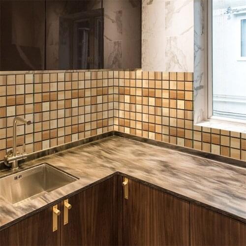 10PCS Self-adhesive Bathroom Kitchen Decor Home Wall 3D Tile Sticker