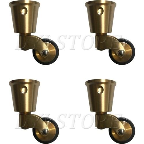 2/4/8Pcs 360 Degree Swivel Caster Wheels, Brass Universal Wheel Vintage Round Cup Furniture Legs Caster Wheels For Furnitures