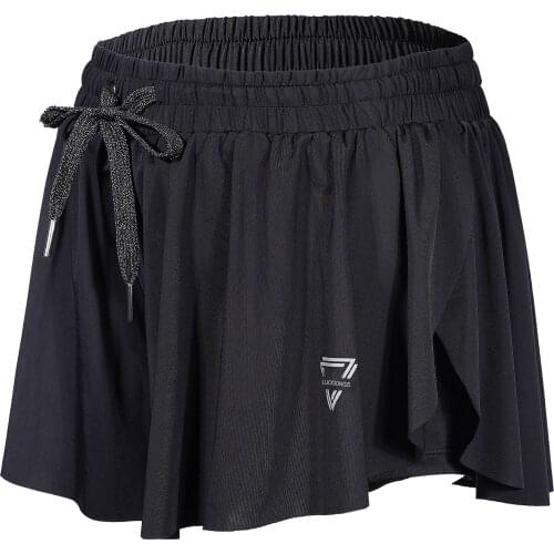 2 In 1 Flowy Fitness Yoga Shorts for Women Gym Workout Comfy Soft Dresses Athletic Pants Running Black Leggings