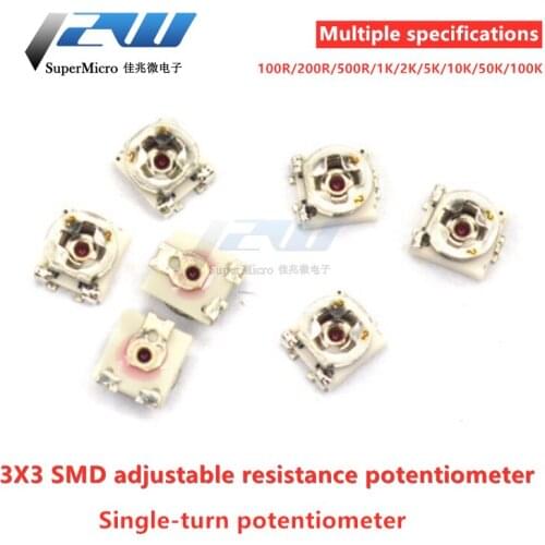 20Pcs 3*3 Trimmer Resistance Potentiometer Trimpot SMD 3X3 Adjustable Resistance Variable 100, 500 1K 2K 5K 10K 20K 50K 100K 1M