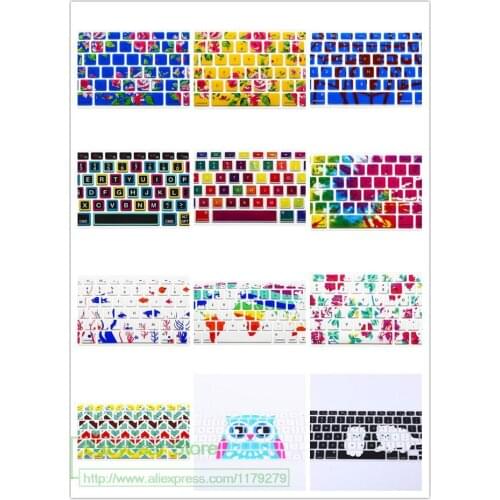 2016 new 3D Cartoon Silicone Keyboard Cover Protector Skin for Apple Macbook Pro MAC 13 15 Air 13 printed keyboard stickers