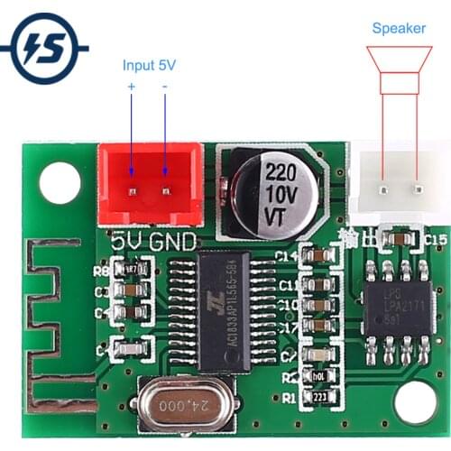 5V Bluetooth Amplifier Module 5W Mono Class D Wireless Lossless Music Player Digital Power Amplifier Finished Board