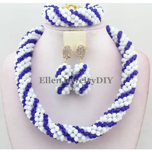 African nigerian Wedding bridal beads Jewelry Set African style Crystal beaded necklace women Jewelry Set W12316
