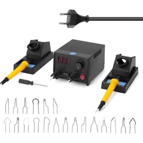 Pyrography Machine Soldering Iron Multifunctional Digital Electric Gourd Wooden Pyrography Machine with 20pcs Heating Pen Heads