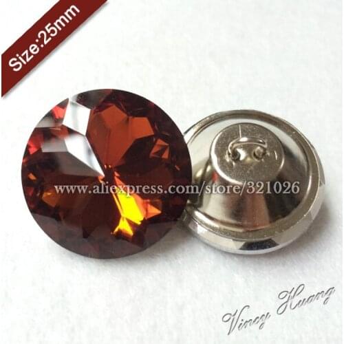 Free shipping 100PCS/LOT 25MM RED WINE Redbud Crystal Glass Buttons,Sofa Buttons,Upholstery Rhinestone Buttons,Headboard Buttons