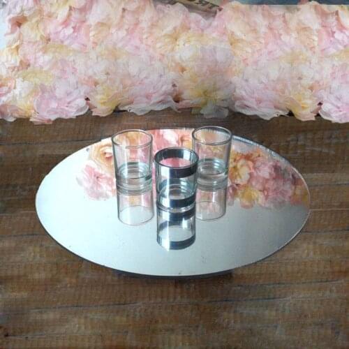 Center pieces round mirror plate for wedding good quality wedding centerpieces acrylic mirror plate for candle Christmas decorat