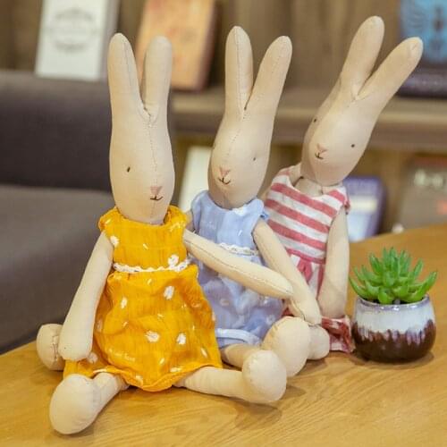 40/72cm Long Eared Rabbit With Clothes Plush Toys Stuffed Soft Kawaii Animals Pillow Doll For Girls Kids Friends Birthday Gifts