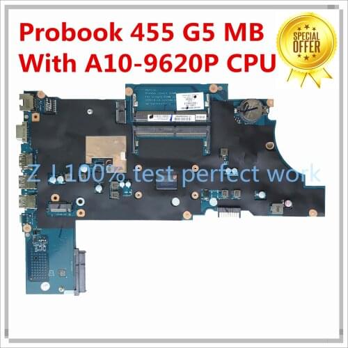 For Hp Probook 455 G5 Laptop Motherboard With A10-9620P CPU L15821-601 L15821-001 DAX9AAMB6E0 DDR4 MB 100% Tested Fast Ship
