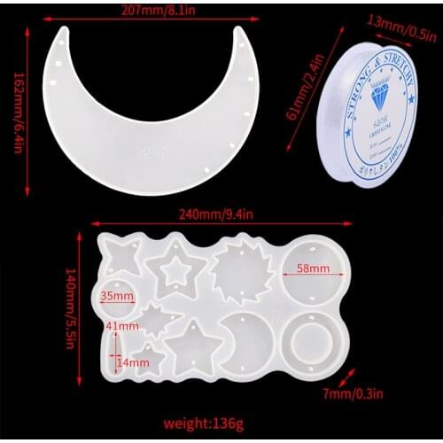 DM151 DIY Hot Sell Wind Chime Resin Silicone Mold Moon Pendant Silicon Mould Home Decoration Jewelry Making Kit Moule Resine