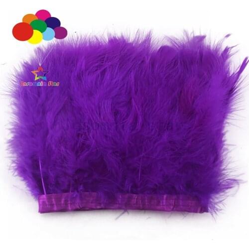 Purple Turkey Marabou Feather Fringe Trim Craft Feathers 6-7 inch Width Pack of 2 Meter