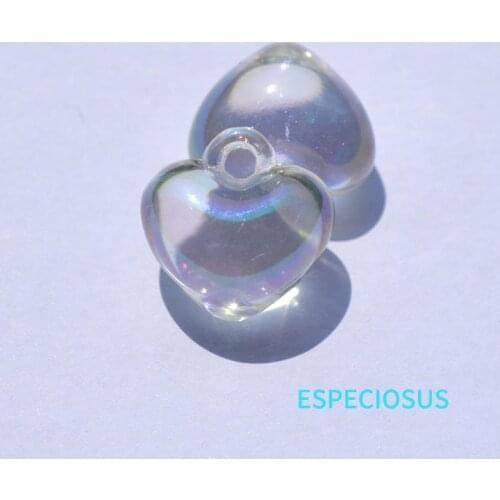 DIY Necklace Department Fittings Lovely Heart Charms Multi Color Plated Pendants Big Acrylic beads 18MM Jewelry Making Findings