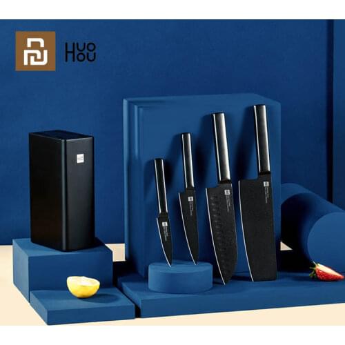 Youpin Huohou Non Stick Knife All-purpose Stainless Steel Kitchen Knife Slicing Chef Chopped Bone 5Pcs/set