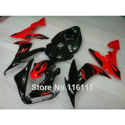 MOTOMARTS HOT fairing kit for YAMAHA YZF R1 2004 2005 2006 black red fairings set R1 04 05 06 body kits 3260 Full injection