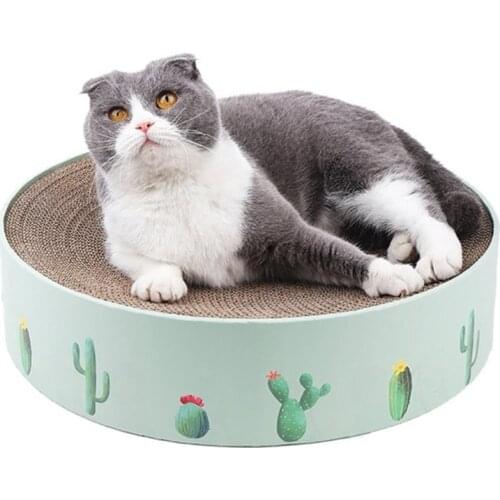 Round Type Cat Catnip Scratch Board Nail Scraper Mat Bed Toy Cats Scratcher Corrugated Paper Kitten Pad Rest Pet Supplies S/M/L