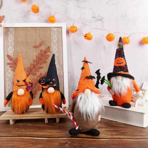 Halloween faceless Doll Pumpkin Ghost Toy Ornaments 2021 Halloween Decor for Home Horror House Halloween Party Decor Supplies