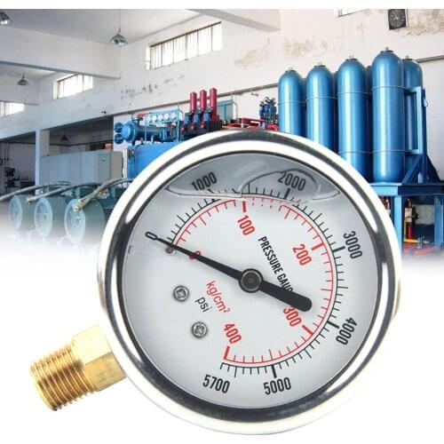 Pressure Gauge Accurate Air Gauge Instrument For Vacuum Pump 0-14psi G1/8in Connector Vacuum Gauge 0-5000 PSI