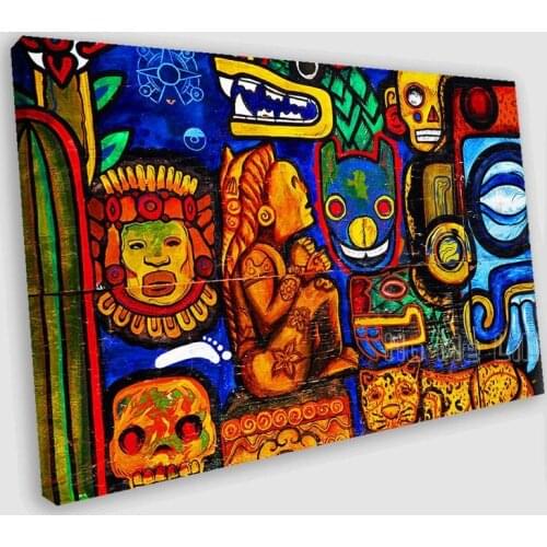 Mexico Street Art Canvas Doodle Mural Painting