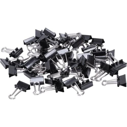 Metal spring Binders Clip for Paper document Office stationery paper clips 15mm 48pieces Black