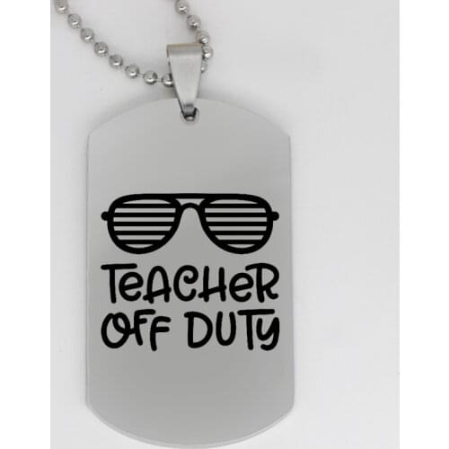 Ufine jewelry cool glasses pendant army card teacher off duty stainless steel customed necklace N4356