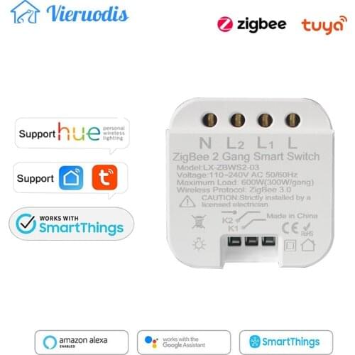 Tuya Smart Life ZigBee Light Switch Module Household Converted Module Wireless Tool Works Google Alexa Philips Hub Smartthings