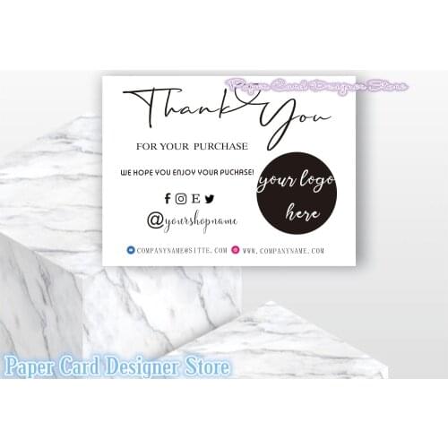 Customize Thank You Card Business Thank You Insert Cards Thank You For Your Order Inserts Media Social Cards Shop Packaging Card