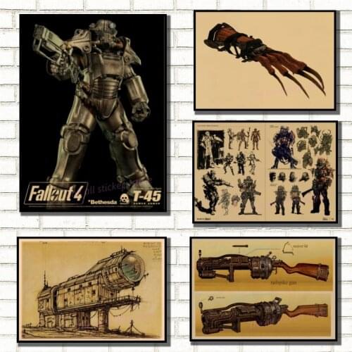 New Vegas radiation radiation 3 4 game weapons armor poster home decoration kraft posters core wall stickers /2030