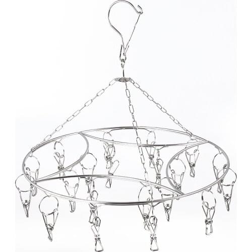 Bold circular solid 20 clip stainless steel hanger clip wind clothes-horse baby hangers children clothes hanging