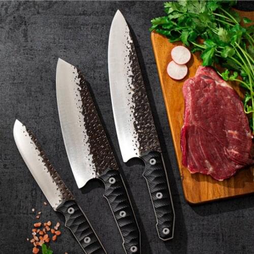 Handmade Forged Stainless Steel Kitchen knives Set Chef Knife Nakiri Knife Meat Cleaver Sushi Knife Utility Knives Cutter