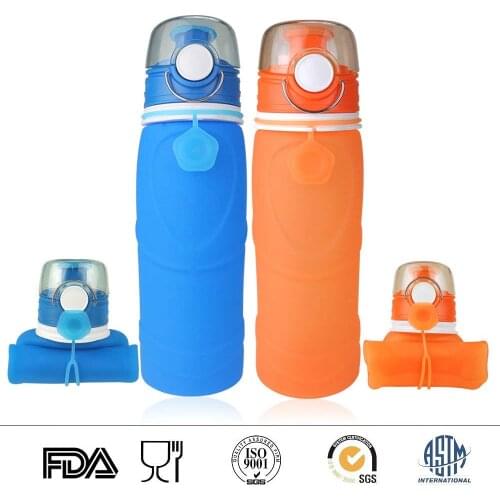 New 600ml Collapsible Folding Drink Water Bottle Kettle Cup Silicone Travel Fashion Home Outdoor Sports Bike Cycling Accessories