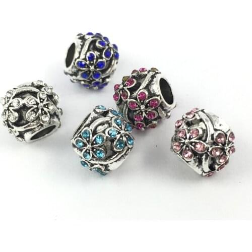 DIY Jewelry Oranger Blossom with Crystal European Beads Fit Charms Bracelets & Bangles