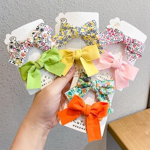 Broken flower bow hairpin childrens hair accessories womens mesh red tiara princess side Liu Hai clip