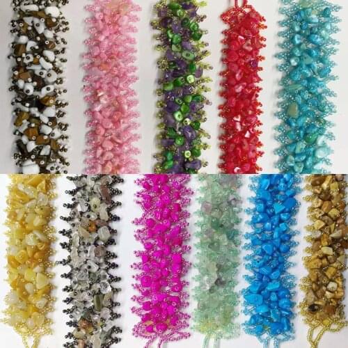 Bohemian Vintage Multi Layer Beaded Bracelet Fashion Natural Stone Rice Beads Gravel Mix For Women Handmade Jewelry Gift