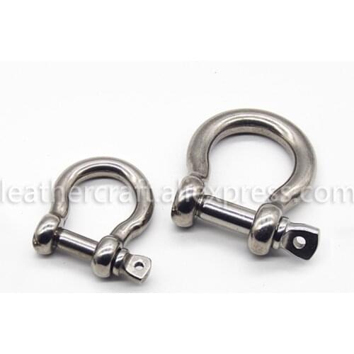 1 pcs Stainless Steel Carabiner D Bow Shackle Fob Key Ring Keychain Hook Screw Joint Connector Buckle Solid Metal 2 Size