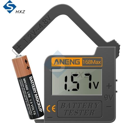 168Max Digital Lithium Battery Capacity Tester Universal Test Checkered load analyzer Display Check AAA AA Button Cell Tester