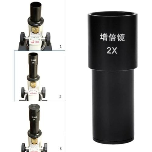 2X Bio-microscope Barlow Lens Mounted Biological Microscope Eyepiece Adapter Size 23.2mm