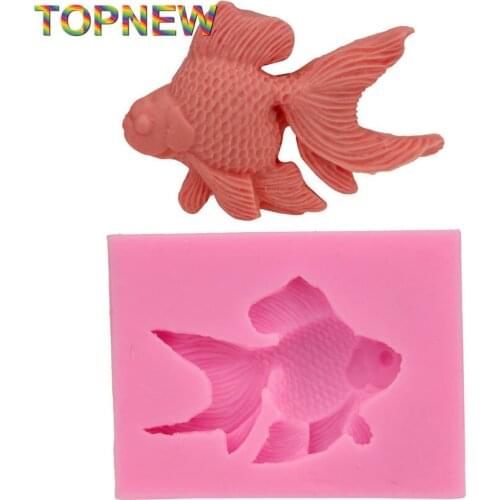 Goldfish 3D Fondant Cake Molds 9x6.8x1.1 cm Bakeware Chocolate Moulds Silicone Mold Candle Soap Moulds Sugar Craft Tools C1763