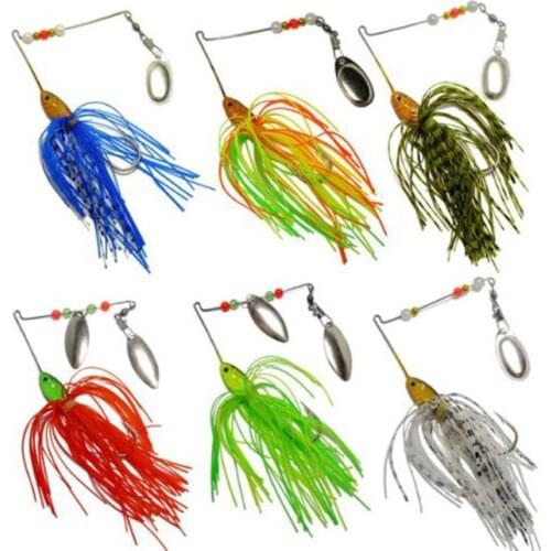 40# ONE Set 6pcs Fishing Hard Spinner Lure Spinnerbait Pike Bass Fish Accessories Tools Artificial Fishing Beard bait